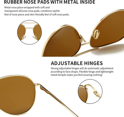 SUNGAIT Damen Sonnenbrille übergroß polarisierte Linse Fashion Design