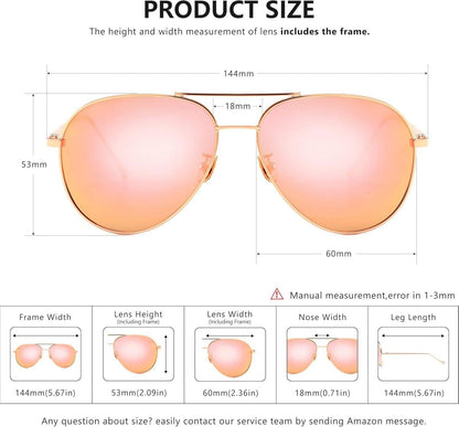 Leichte übergroße Dament Sonnenbrille polarisierte Gläser UV-Schutz