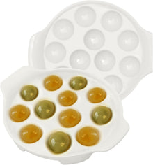 Keramik Schnecke Escargot Teller Set 12 Fächer Löcher für Haus