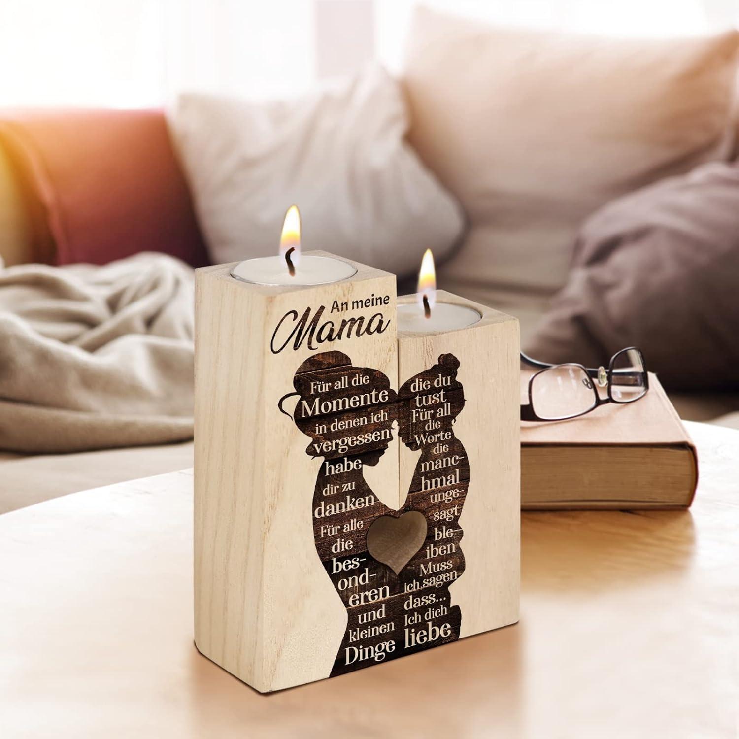 Holz Kerzenhalter Mutter Geburtstagsgeschenk Mama Tochter