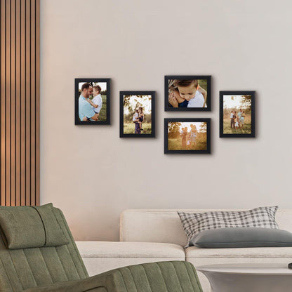 Bilderrahmen 15x20cm 6er-Set Schwarz für Wand Tisch, Geschenk für
