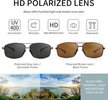 Polarisierte Sonnenbrille Herren Rechteckig UV400 HD CAT 3