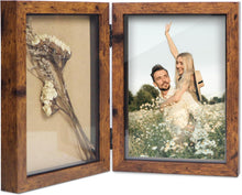 Bilderrahmen für 2 Fotos faltbar Shadow Box Rustikales Dekor