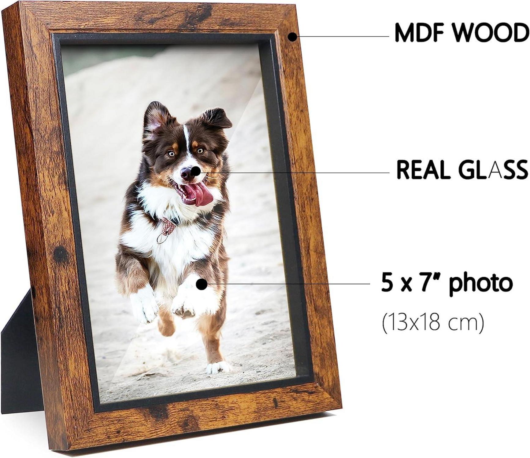 Bilderrahmen 13x18 Braun Holz High Definition Glas Tischwanddekoration