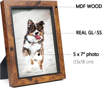 Bilderrahmen 13x18 Braun Holz High Definition Glas Tischwanddekoration