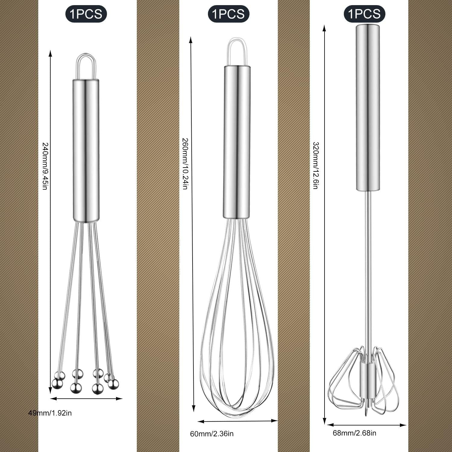 Schneebesen Set Edelstahl 3 Stück Ballon Flexi Rührbesen
