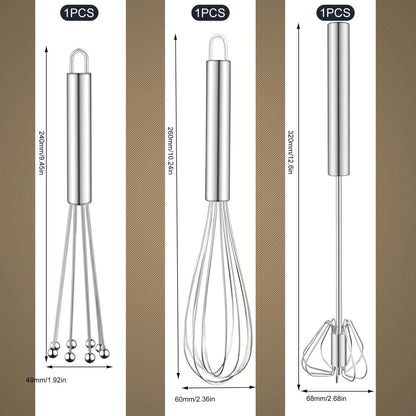 Schneebesen Set Edelstahl 3 Stück Ballon Flexi Rührbesen