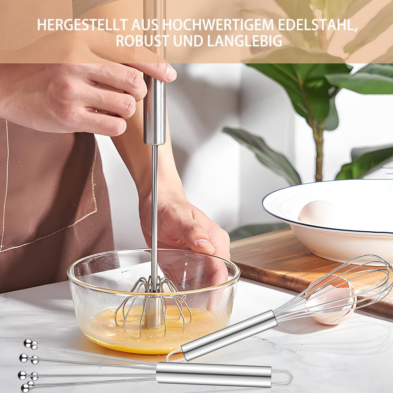 Edelstahl Schneebesen Set 3-teilig Ballon Flexi Perlen Halbautomatisch