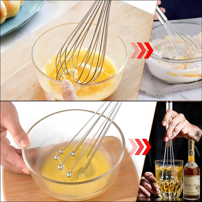 Schneebesen Set Edelstahl 3-teilig Ballon Flexi Halbautomatisch Silber