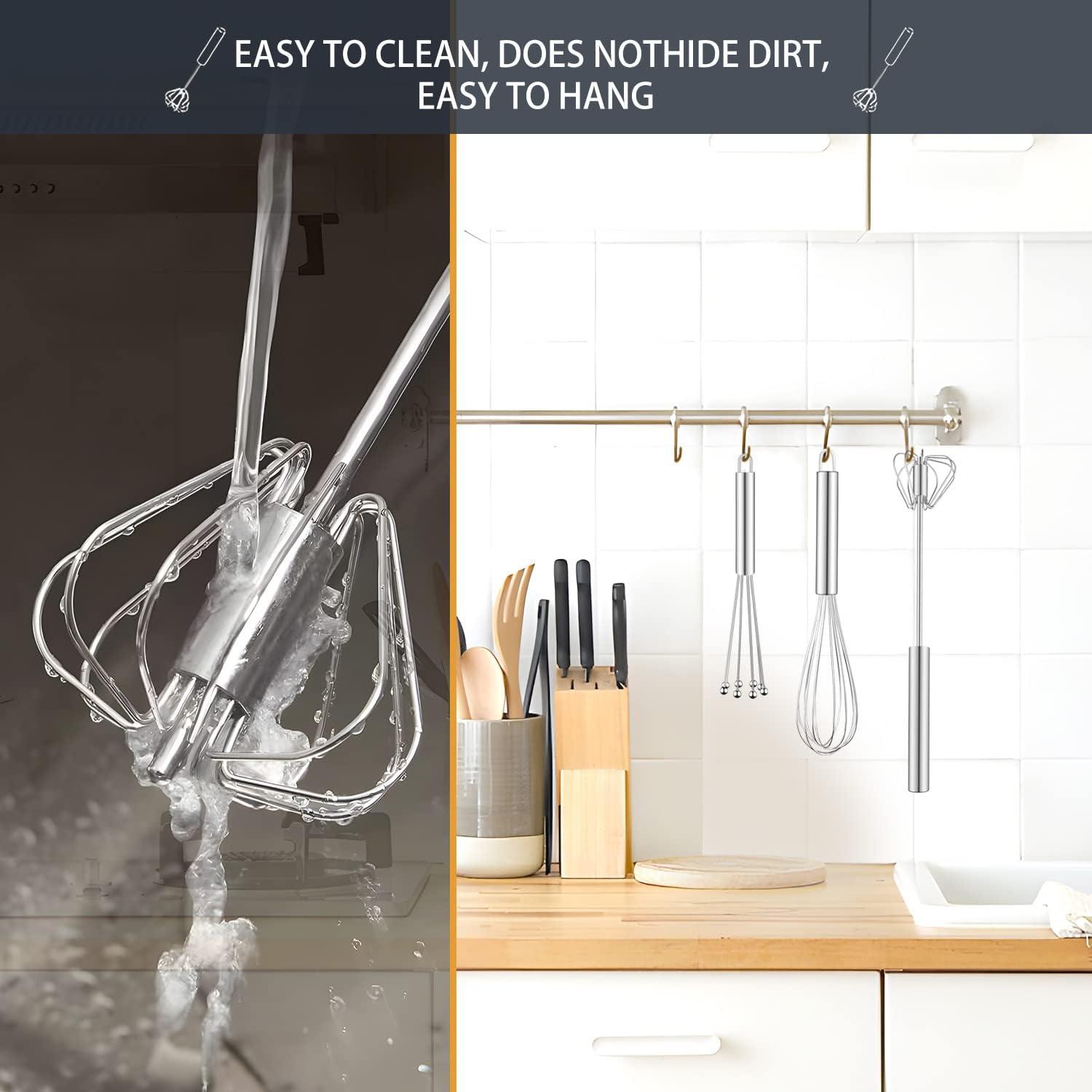 Schneebesen Set Edelstahl 3 Stück Rührbesen Flexi Schneebesen Perlen