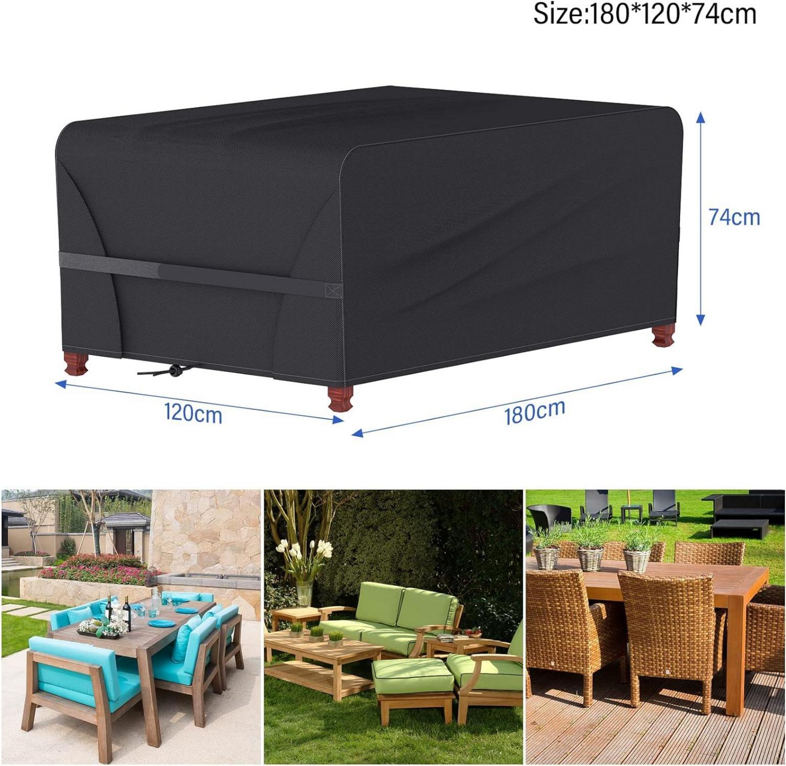 Gartenmöbel Abdeckung 180x120x74cm Wasserdicht Oxford Gewebe