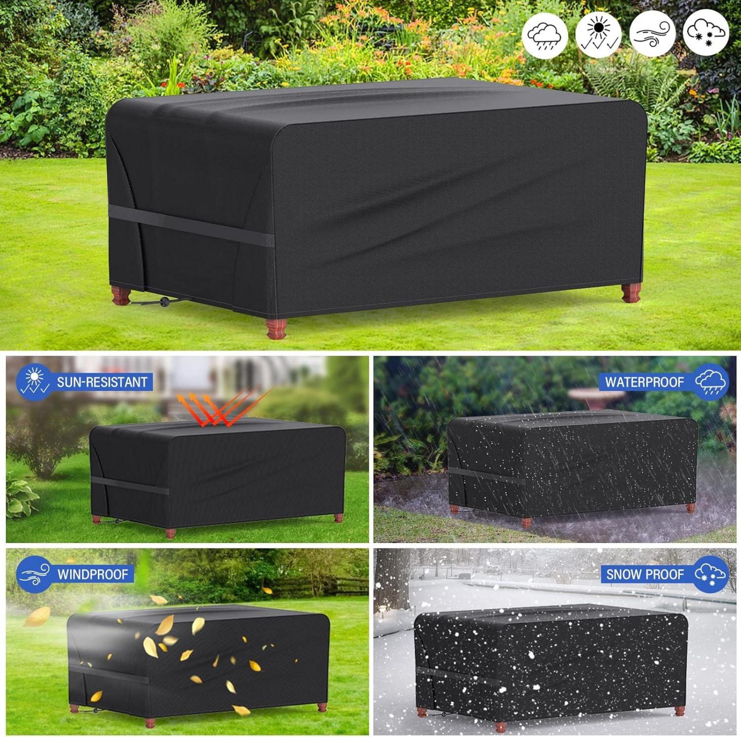 Gartenmöbel Abdeckung 180x120x74cm Wasserdicht Schutzhülle Oxford Gartentisch