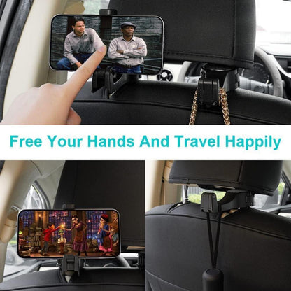 URAQT Auto Kopfstützen Haken mit Handyhalterung 360° drehbar