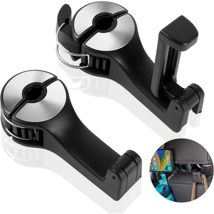 URAQT Auto Kopfstützen Haken mit Handyhalterung 360° drehbar