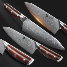 XINZUO Damaststahl Kiritsuke Kochmesser 21cm Profi