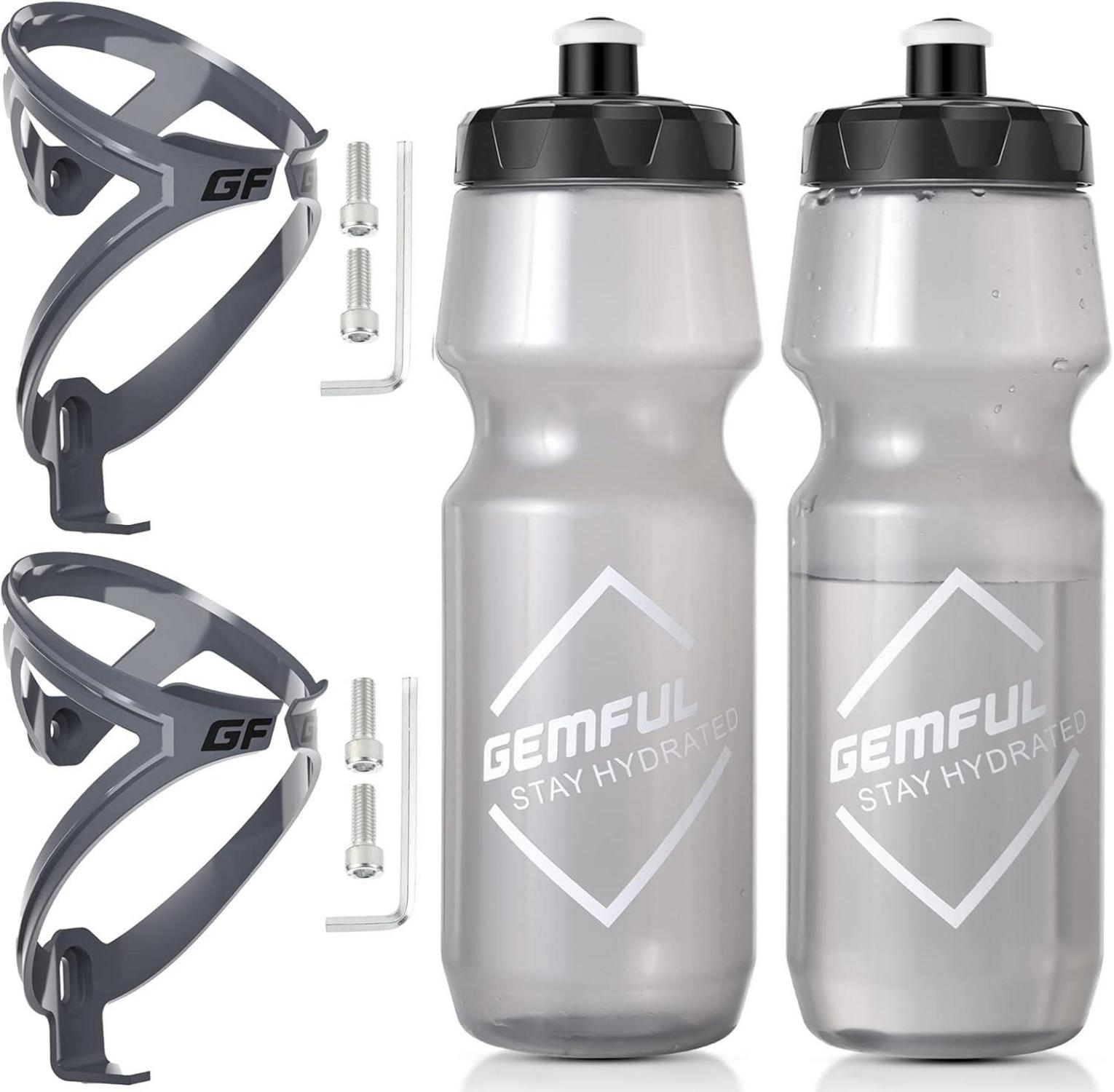 Fahrrad Flaschenhalter mit 750ml Trinkflasche, BPA-frei, 4 Stück