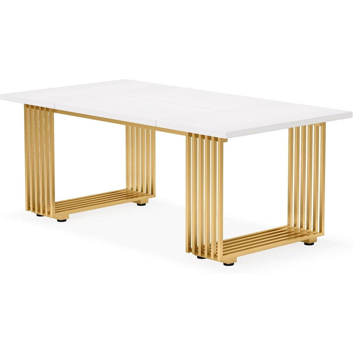 Moderner Schreibtisch Weiß & Gold | 180x80cm | Home Office Tisch