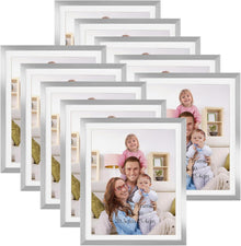 Bilderrahmen Set für 20x25 cm Fotos mit Passepartout - Silber