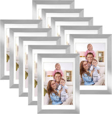 Bilderrahmen Set für Fotos 9x13 cm, Silber Collage Rahmen 10er Pack