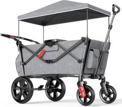 Klappbarer Bollerwagen mit Dach und Sicherheitsgurt