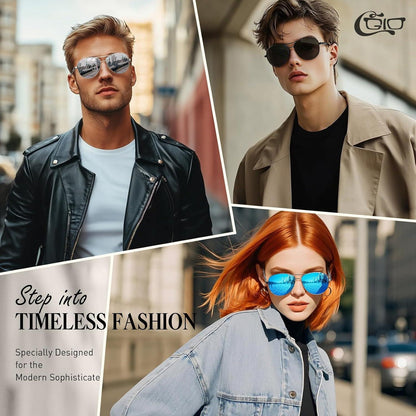 CGID Herren Pilotenbrille Polarisiert UV400 Ultraleichte