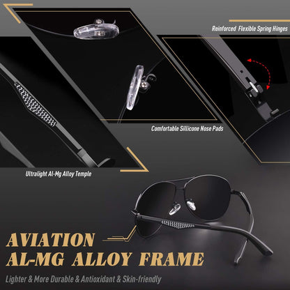 CGID Pilotenbrille Polarisiert Ultraleicht Outdoor UV400 Schutz