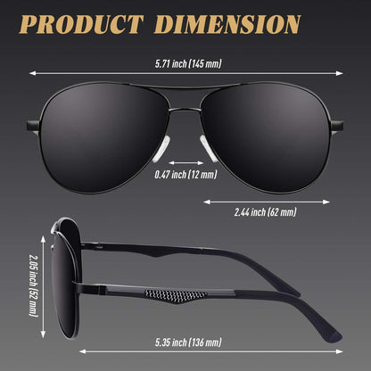 Pilotenbrille Polarisiert Ultraleicht AL-MG Metallrahmen UV400 Fahren