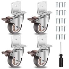 Montageplatte Möbelrollen Gummi 50mm 4 Bremse 270kg - 4er-Set