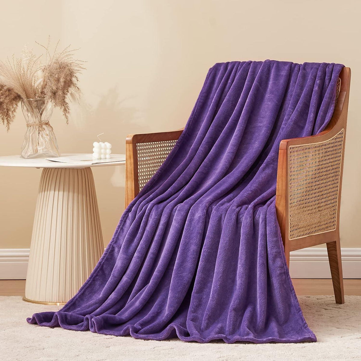 Kuscheldecke Flauschig Violett 130x150 cm Weiche Fleecedecke für Sofa