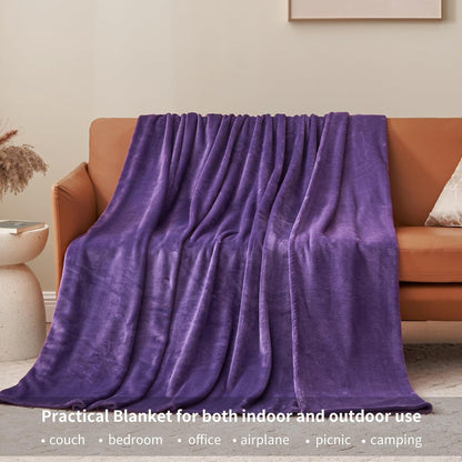 Kuscheldecke Flauschig Violett 130x150 cm Weiche Fleecedecke für Sofa