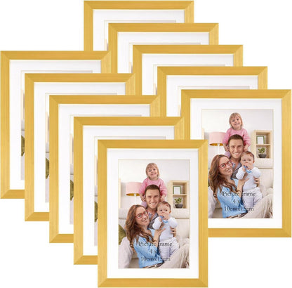Goldene Bilderrahmen Collage Set für Fotos ohne Passepartout