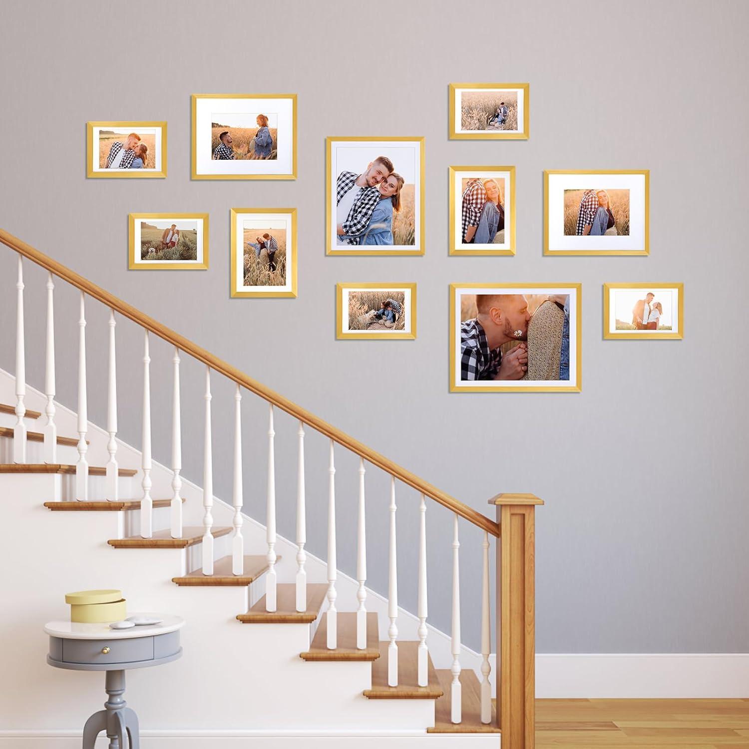 Bilderrahmen Collage Set für 10x15 und 13x18 cm Fotos Gold
