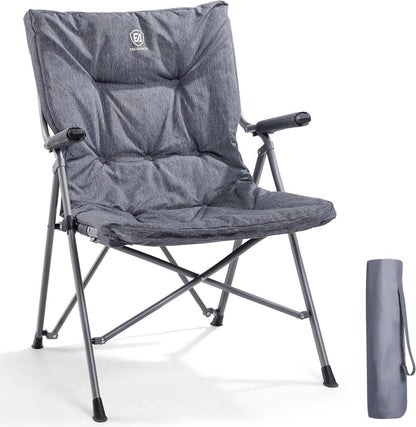 Campingstuhl Faltbar Gepolstert Klappstuhl 120KG Belastbar Armlehne