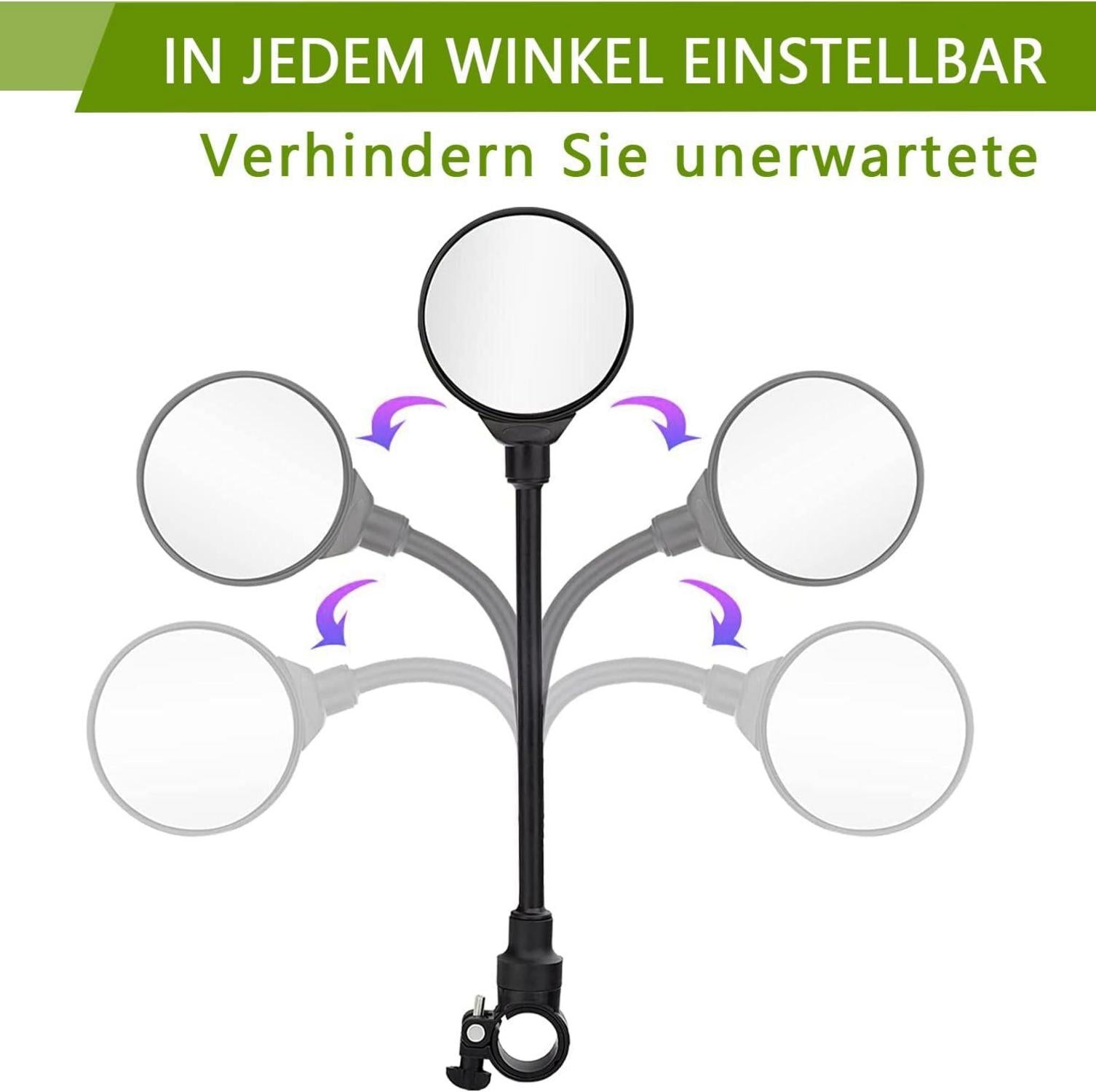 Fahrradspiegel 2er Set 360° Einstellbarer Rückspiegel für Lenker