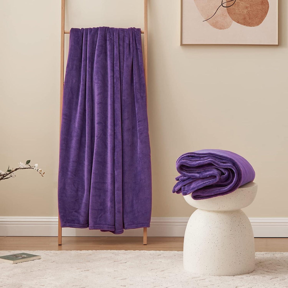 Kuscheldecke Flauschig Violett 150x200 cm XL Warme Sofa Decke