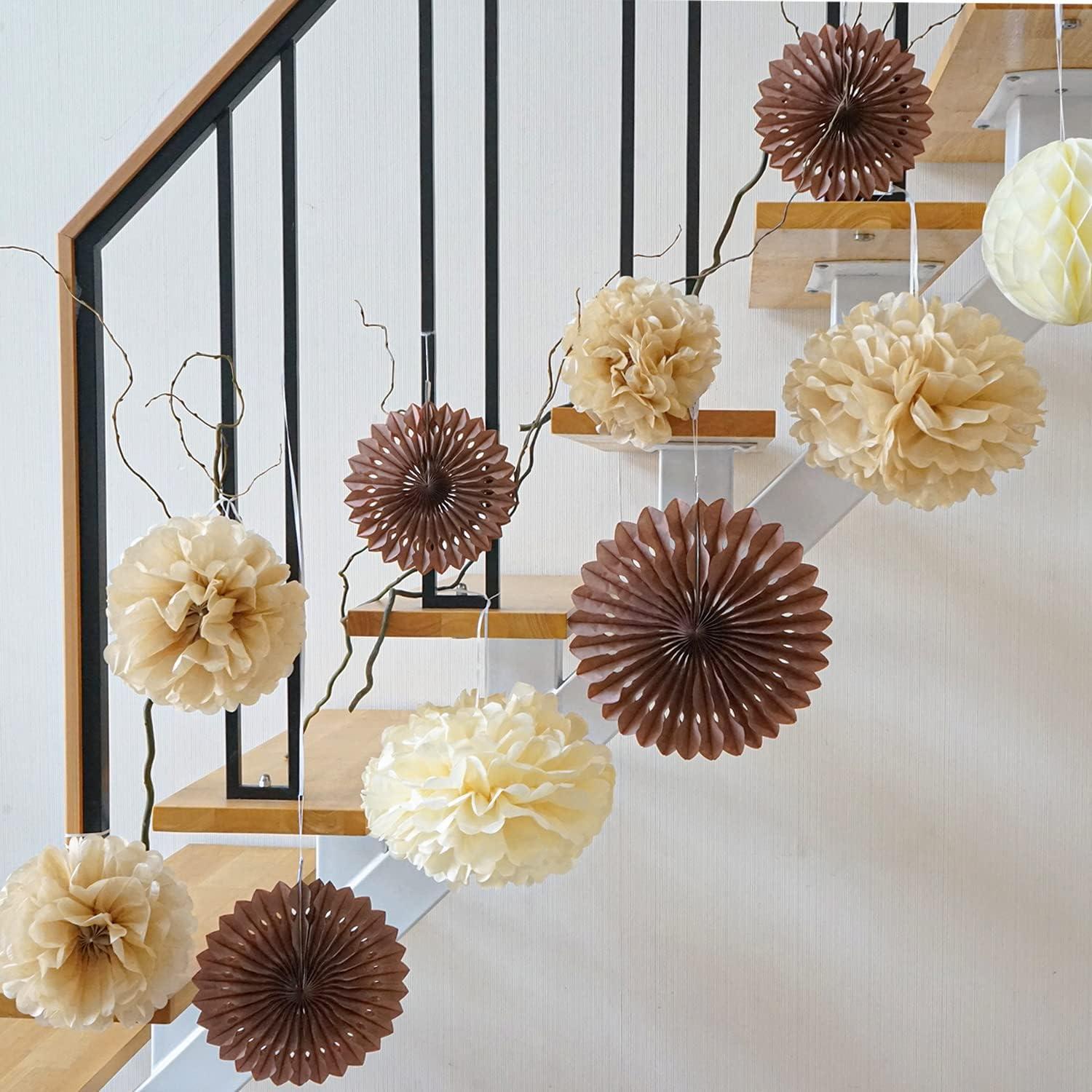 Vintage Pompons Deko 12tlg. für Hochzeiten und Partys in 3 Größen