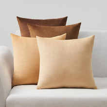 Kissenbezüge Samt 4er Set Braun 40x40cm Wohnzimmer Sofa