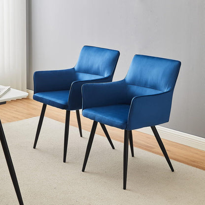Samt Esszimmerstühle Set 4er-Set, Modern Blau