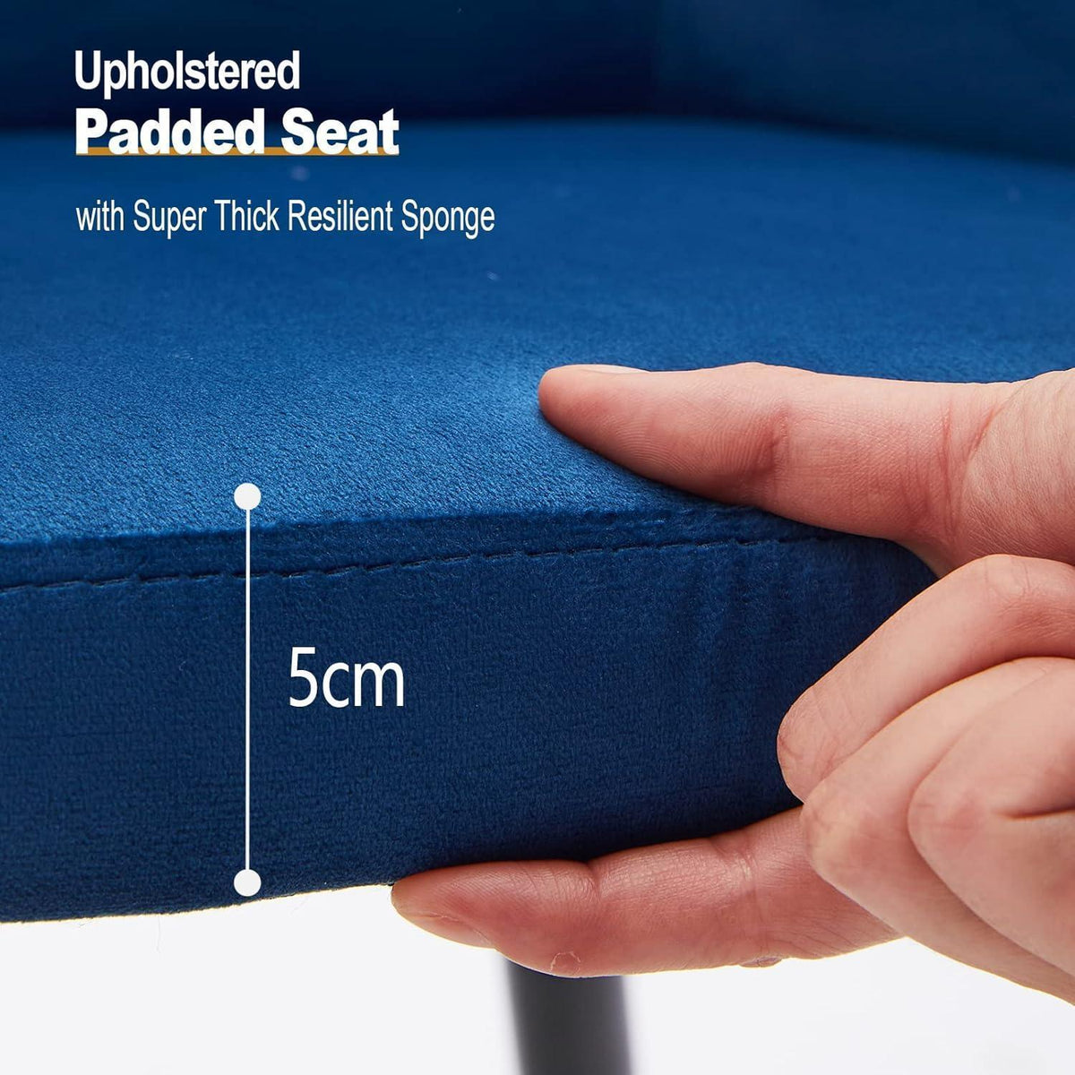 Samt Esszimmerstühle 2er-Set mit Armlehnen, Blau