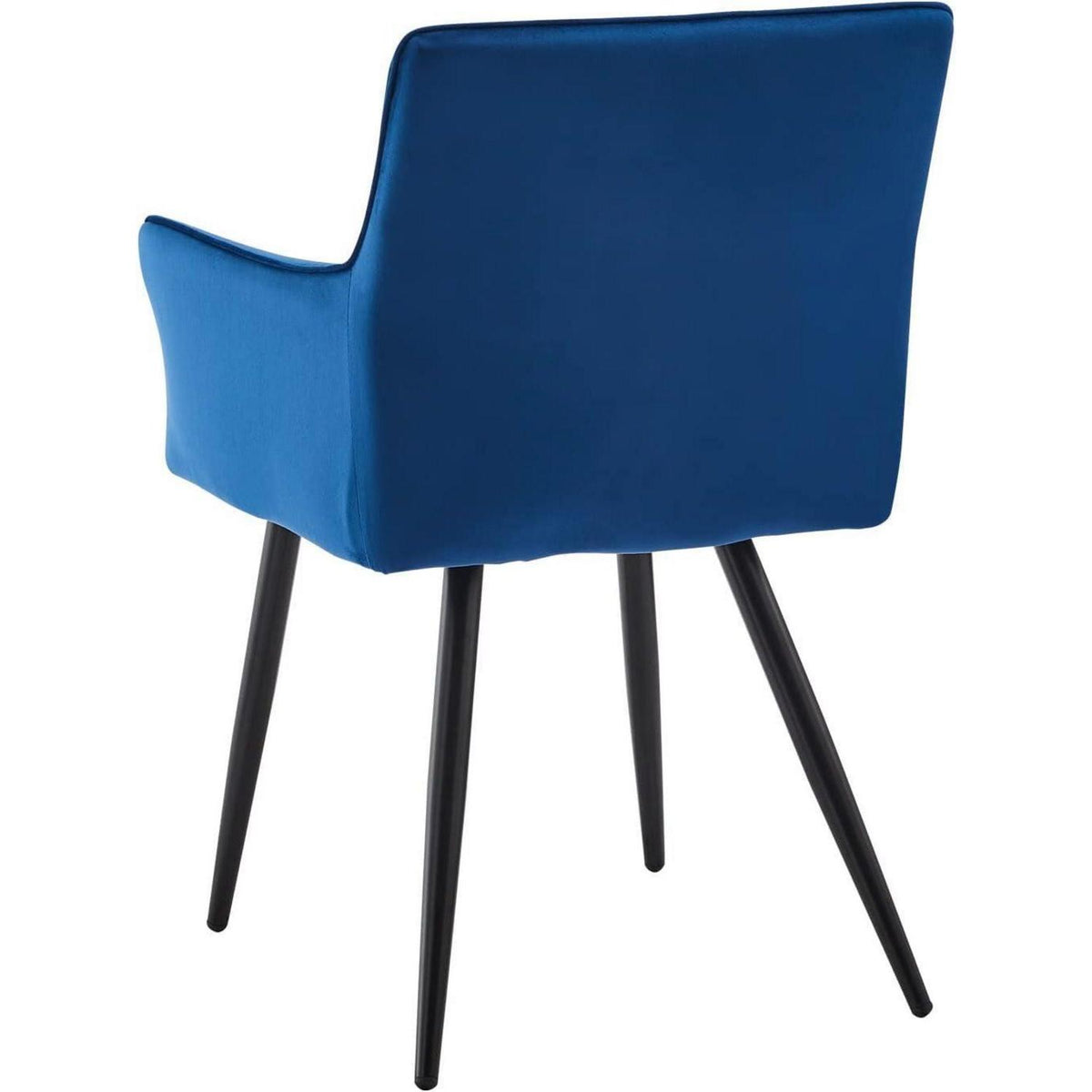 Samt Esszimmerstühle 2er-Set mit Armlehnen, Blau