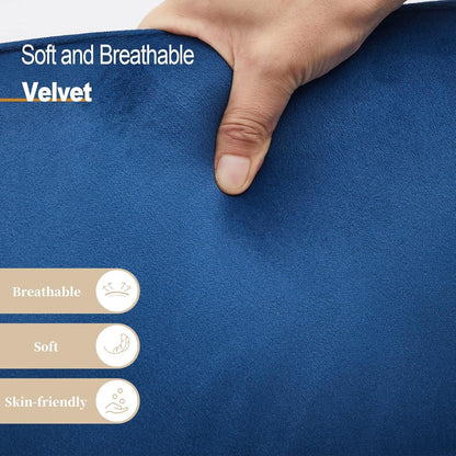 Samt Esszimmerstühle 2er-Set mit Armlehnen, Blau