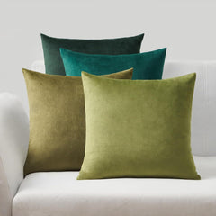 Kissenbezug Samt 4er Set grün 40x40cm Zierkissen Sofa Schlafzimmer