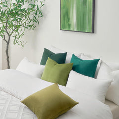 Topfinel Kissenbezug 40x40 grün Samt 4er Set für Sofa Schlafzimmer