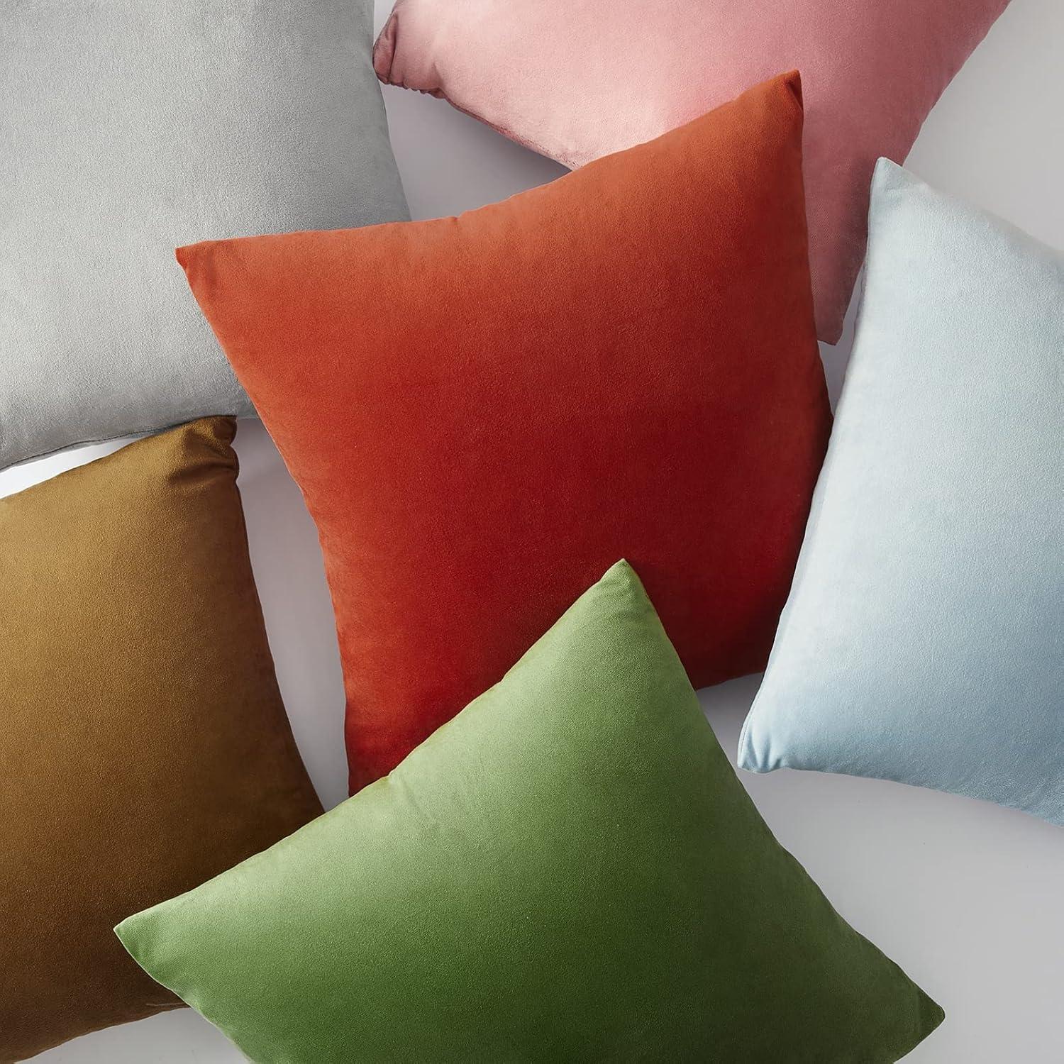 Kissenbezüge 40x40 grün Samt 4er Set sofakissen dekokissen Zierkissen deco