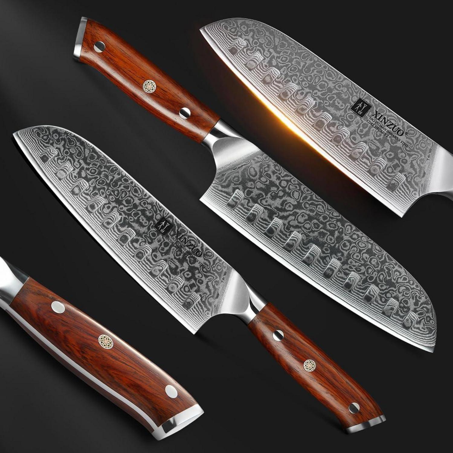 Damaststahl Santokumesser 18cm Profi geschmiedet Küchenmesser