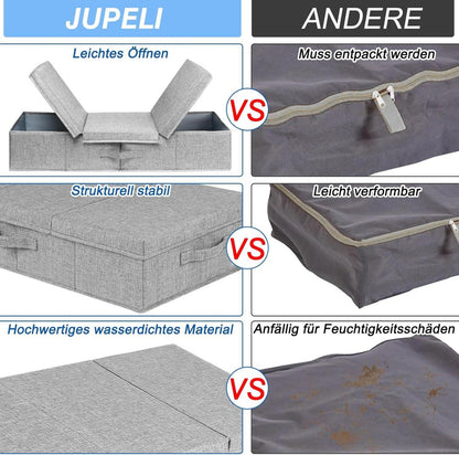 Faltbare Unterbett Aufbewahrungsbox 2er Set 15cm Hoch Grau