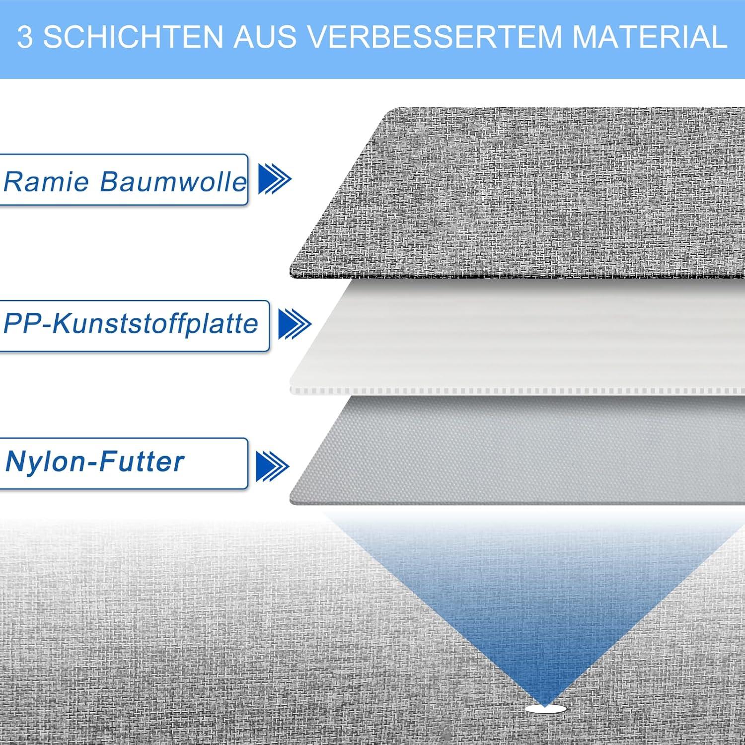JUPELI Faltbare Unterbett Aufbewahrungsbox 2er Set 15cm Hoch Grau