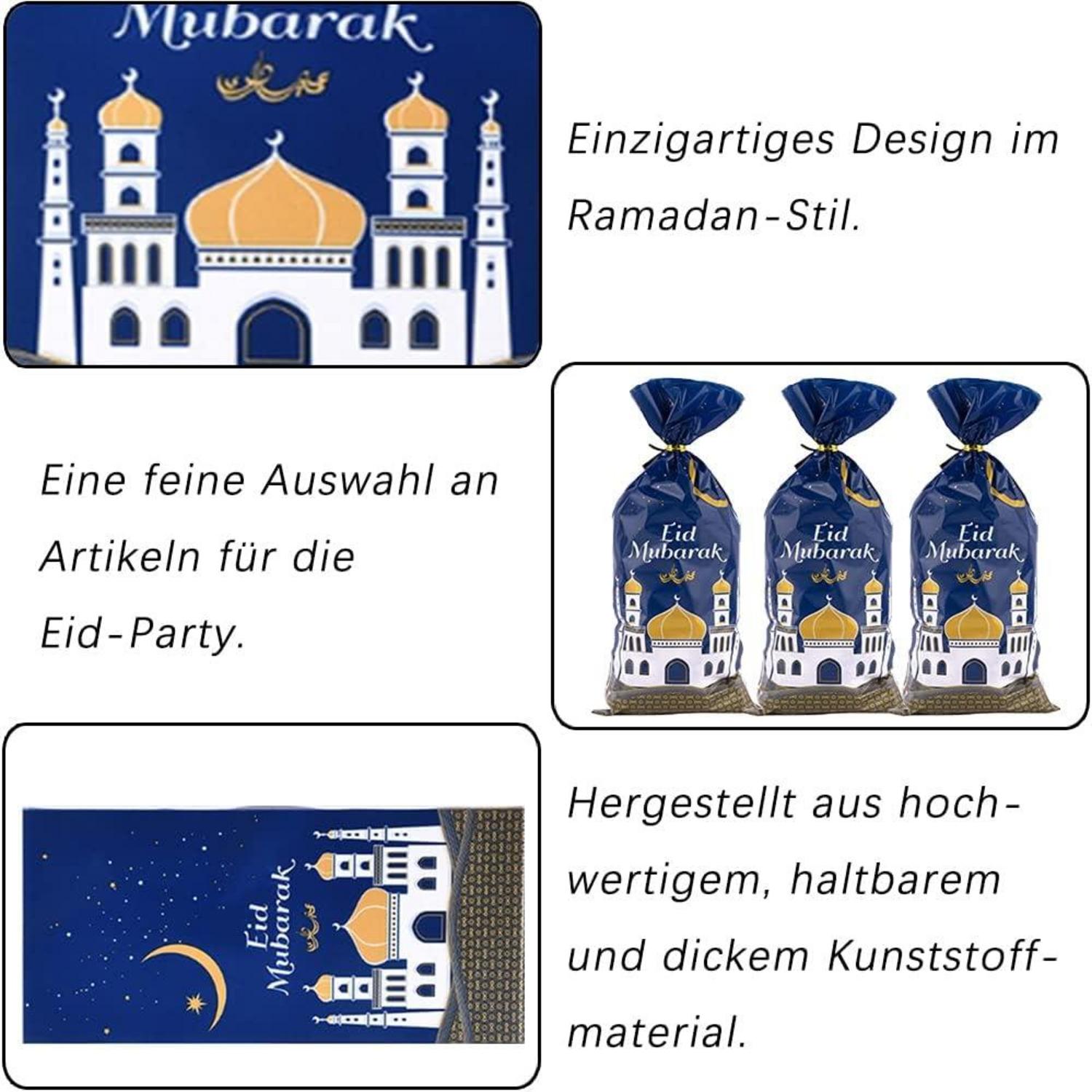 100 Ramadan Eid Mubarak Geschenktüten Zellophan Party Taschen