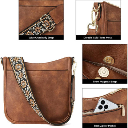 BOSTANTEN Damen Handtasche mittelgroß Leder Crossbody Bags