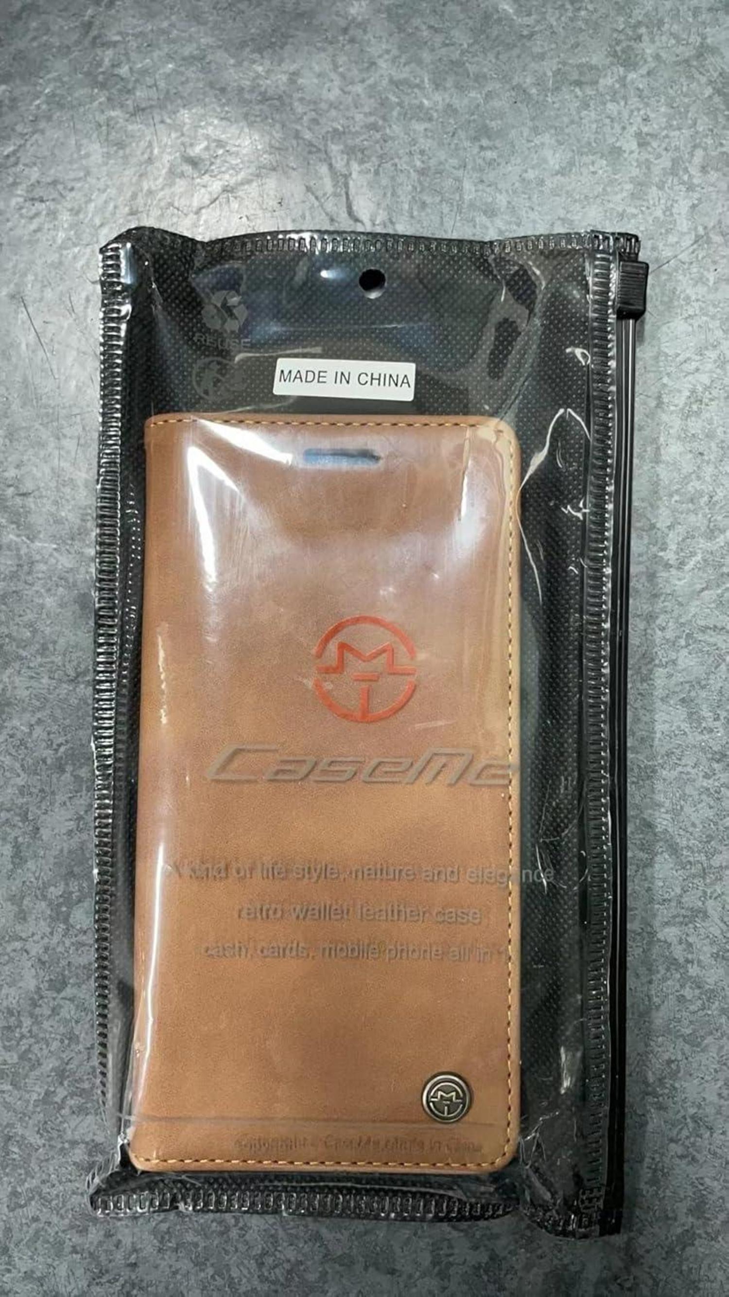 Handyhülle Samsung Galaxy A23 Premium Lederhülle Braun Flip Case